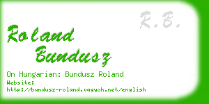 roland bundusz business card